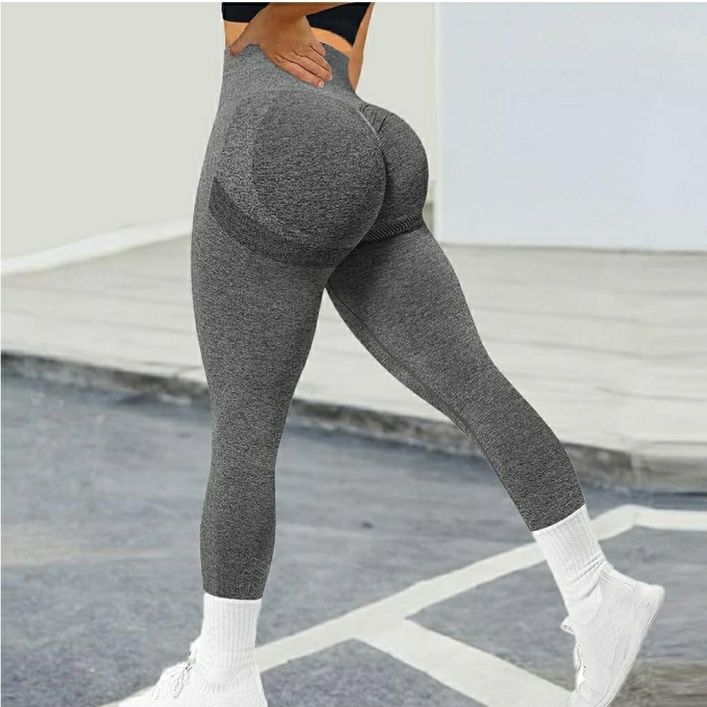 High-Waist Sculpting Seamless Leggings - Gray S/M
